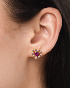 Red Heart Rhodolite Garnet Jewellery Set in 18k Gold Vermeil