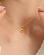 Citrine Solitaire Pendant Necklace in 18k Gold Vermeil