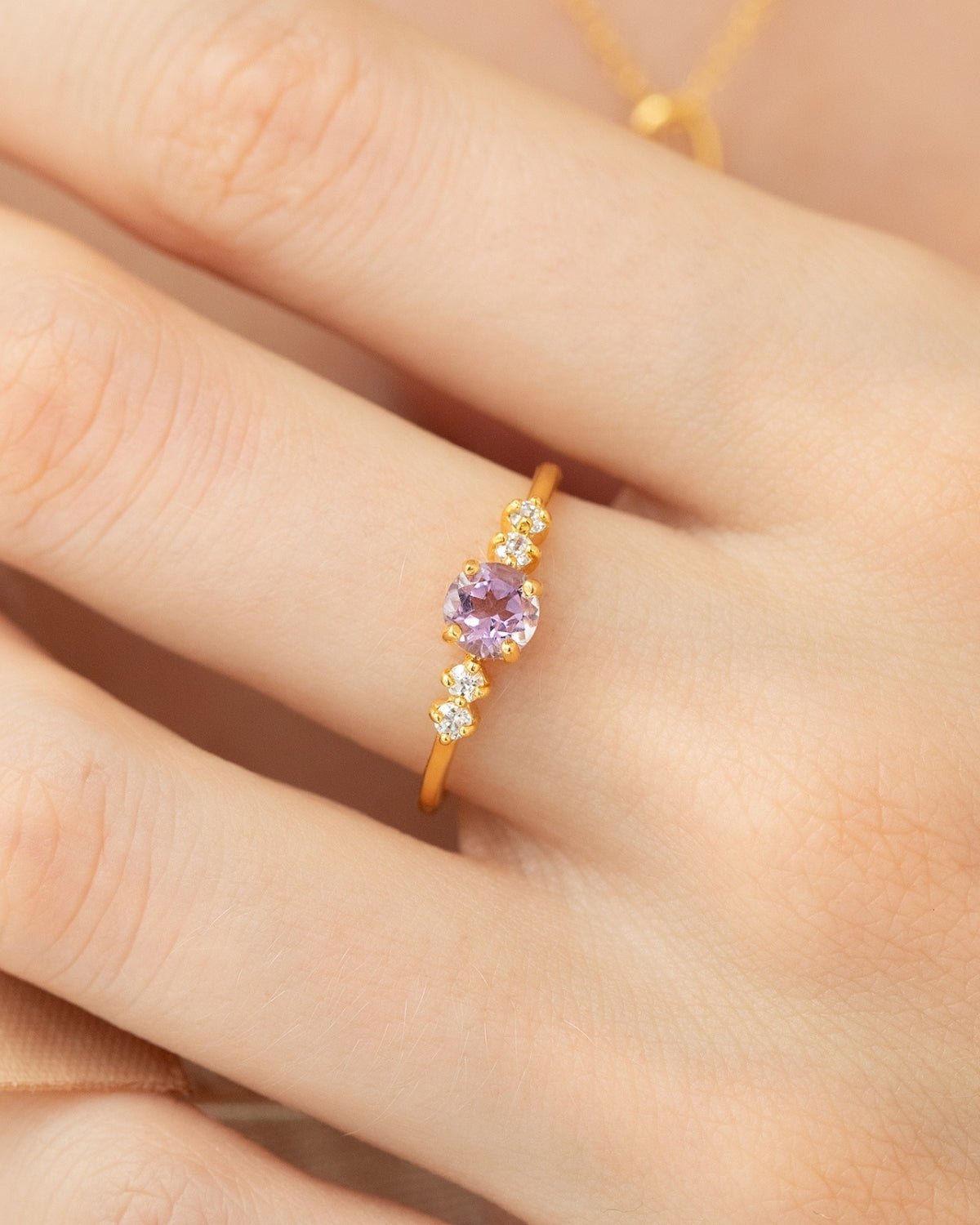 Lavender Amethyst Everyday Jewellery Gift Set in 18k Gold Vermeil