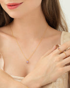 Lavender Amethyst Solitaire Pendant Necklace in 18k Gold Vermeil