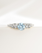 Sky Blue Topaz Five Stone Ring in Sterling Silver
