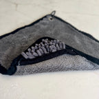 Mini Dog Towel + Clip, Grey & Black