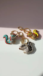 Squirrel With Pinecone Crystal Key Ring & Bag Charm