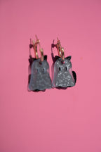 Ghost Cat Hoop Earrings