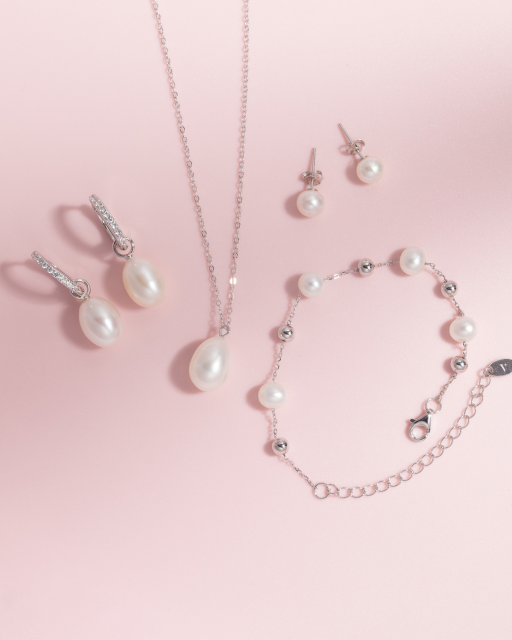 Pearl Everyday Jewellery Set in Sterling Silver