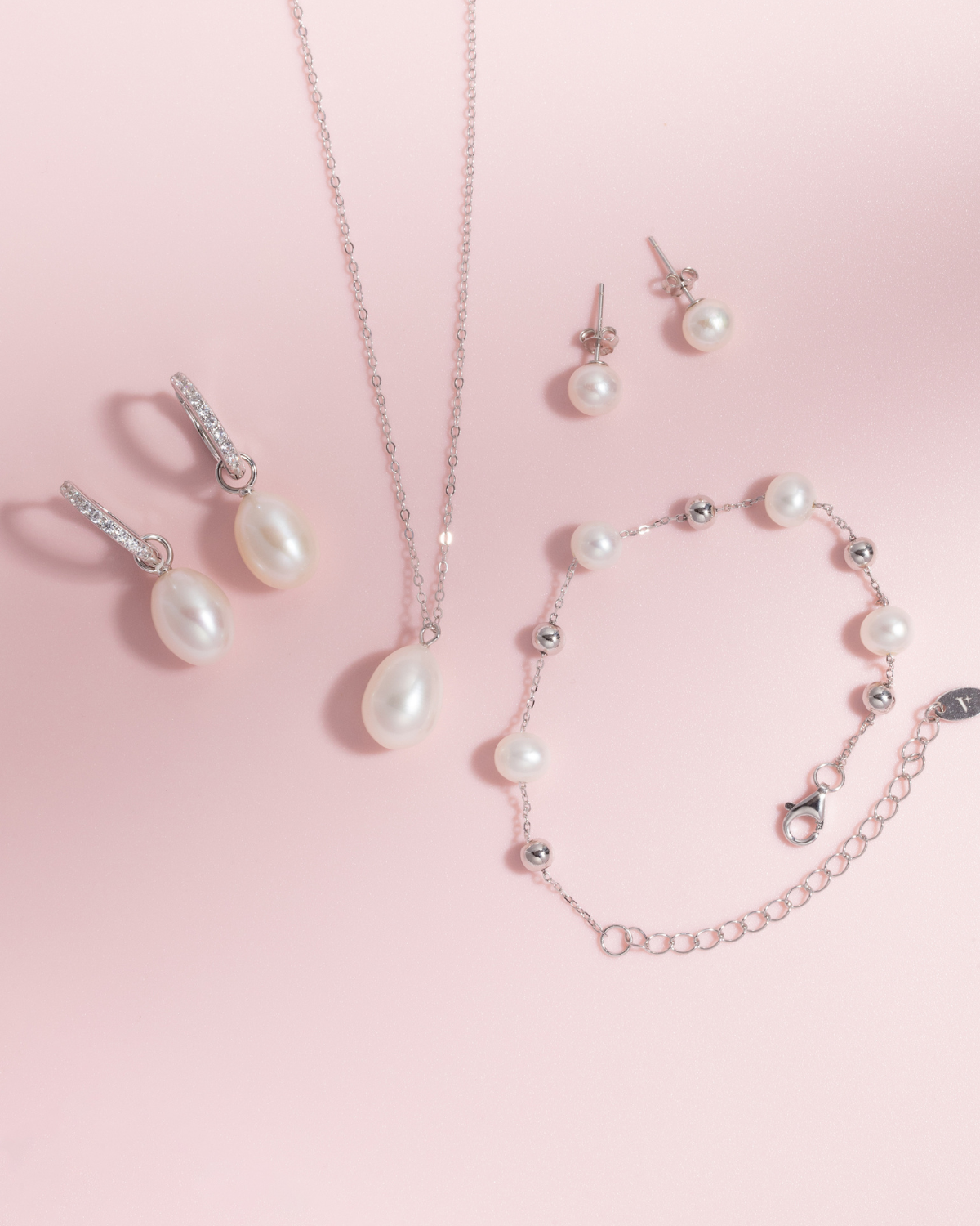 Pearl Everyday Jewellery Set in Sterling Silver
