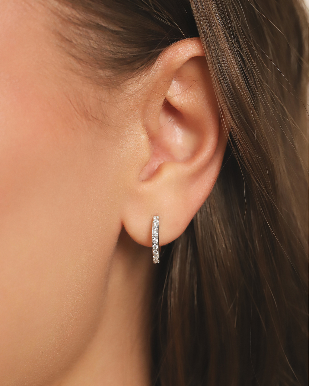 Freshwater Pearl Hoop Drop Earrings with Removable Pearls in Sterling Silver