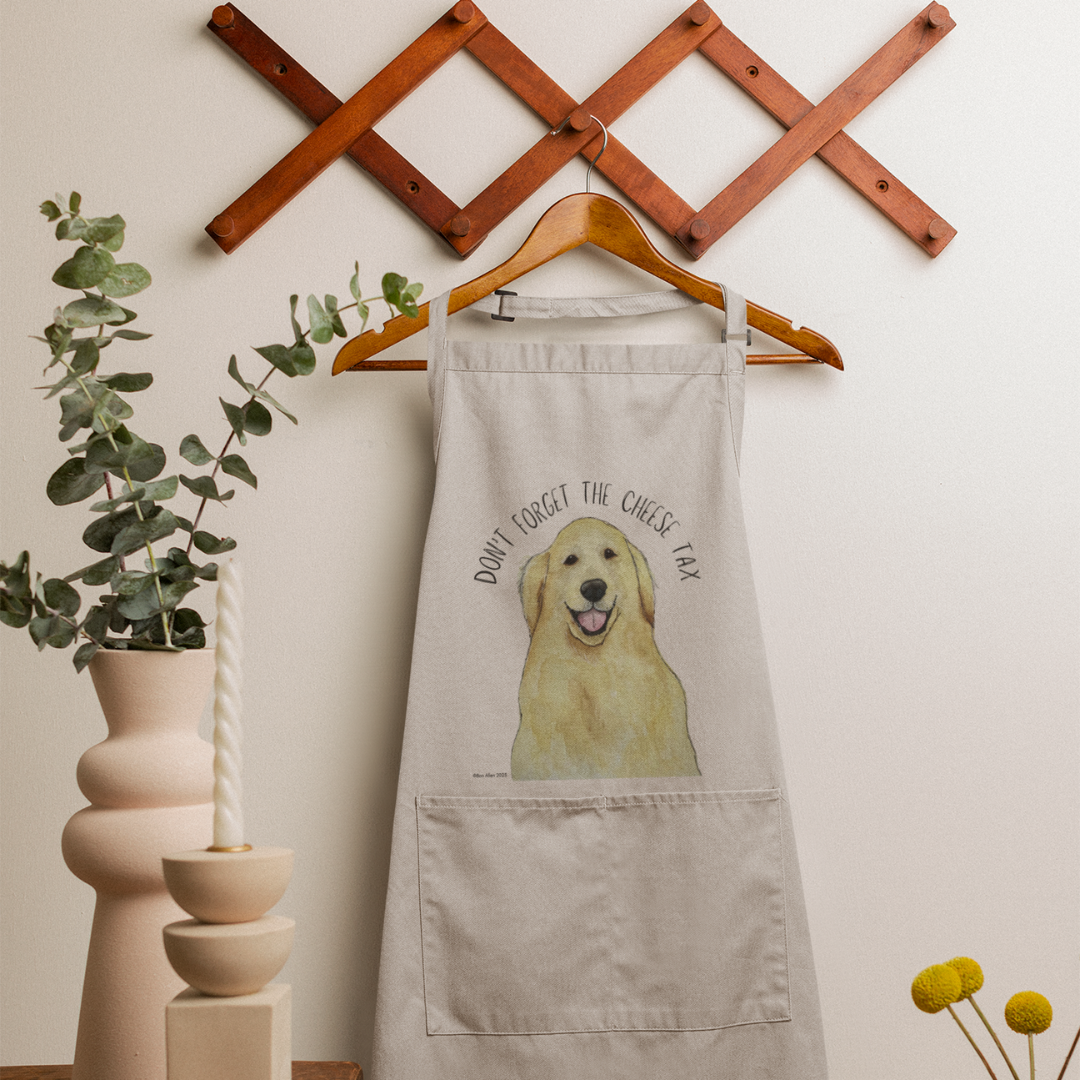 Golden Retriever Chef Apron: Enforce the Cheese Tax in Style!