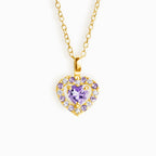 Purple Heart Lavender Amethyst Pendant Necklace in 18k Gold Vermeil