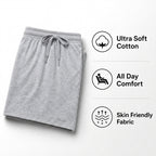 Sock Stack Men's Cotton Lounge Shorts Stretchable 2 Pack Black Navy Grey Durable