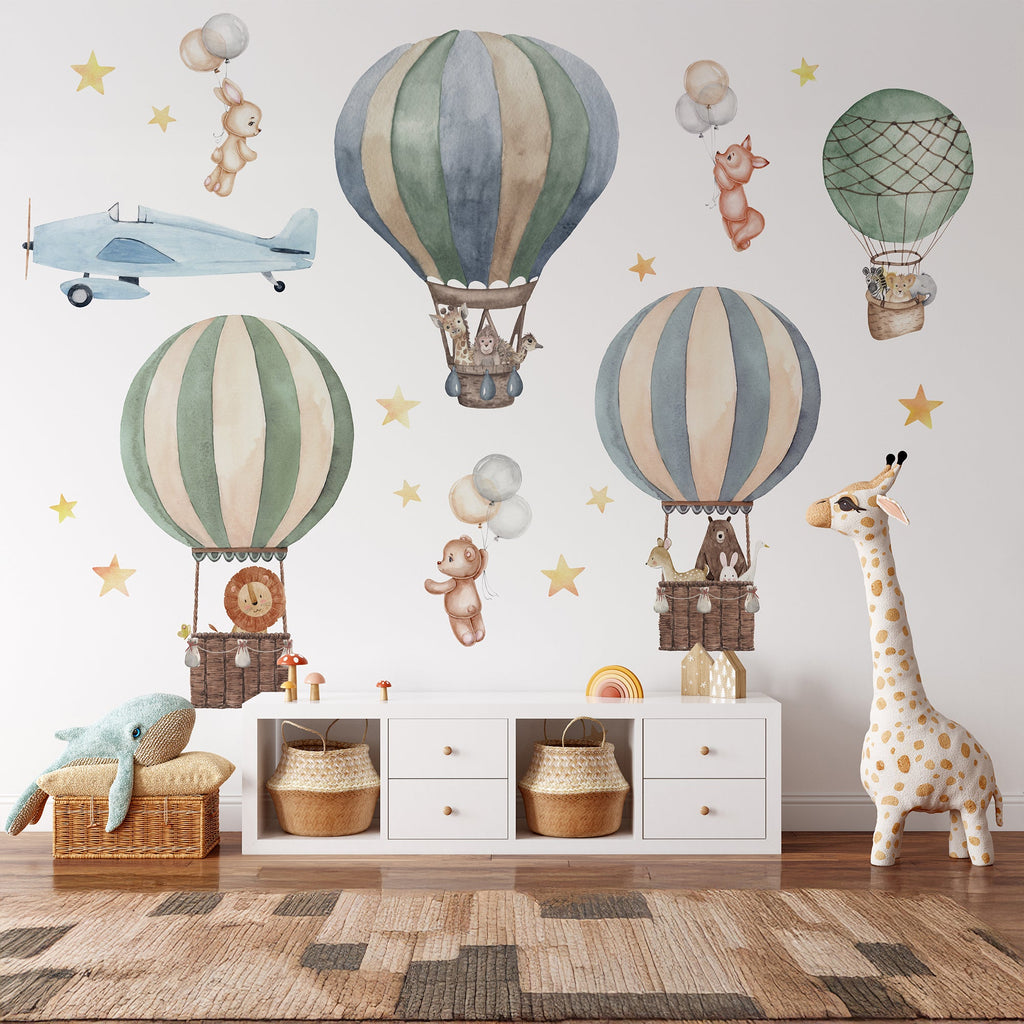 Colourful Hot Air Balloons Wall Sticker for Kids Rooms