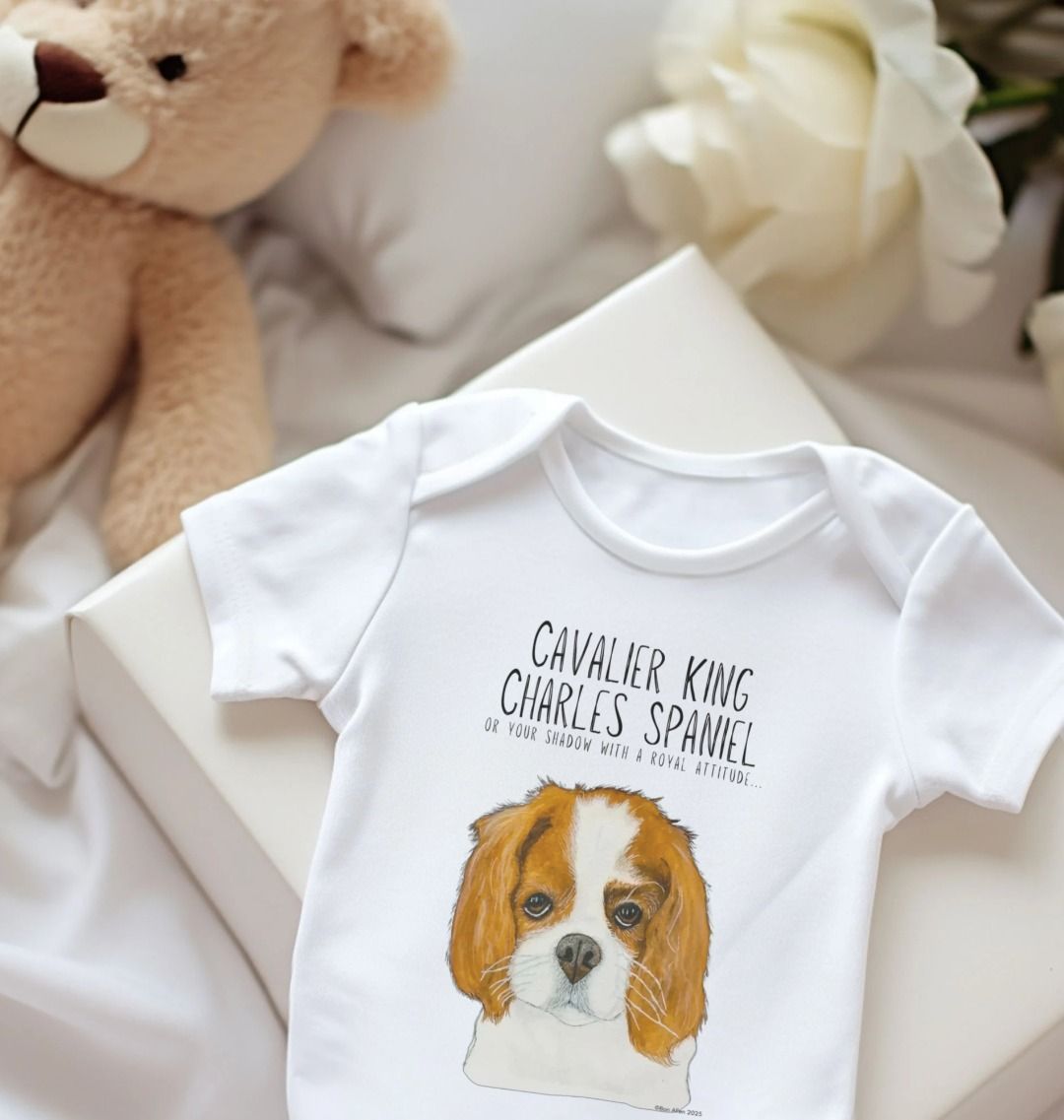 Born to Rule (and Drool): Eco Baby Bodysuit with a Royal Shadow