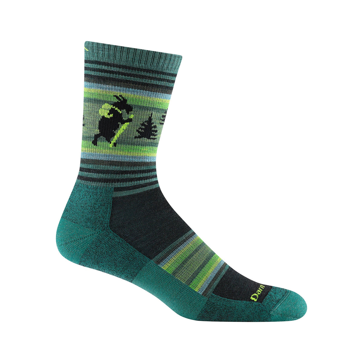 Mens Animal Patterned Micro Crew Lightweight Hiking Merino Wool Socks
