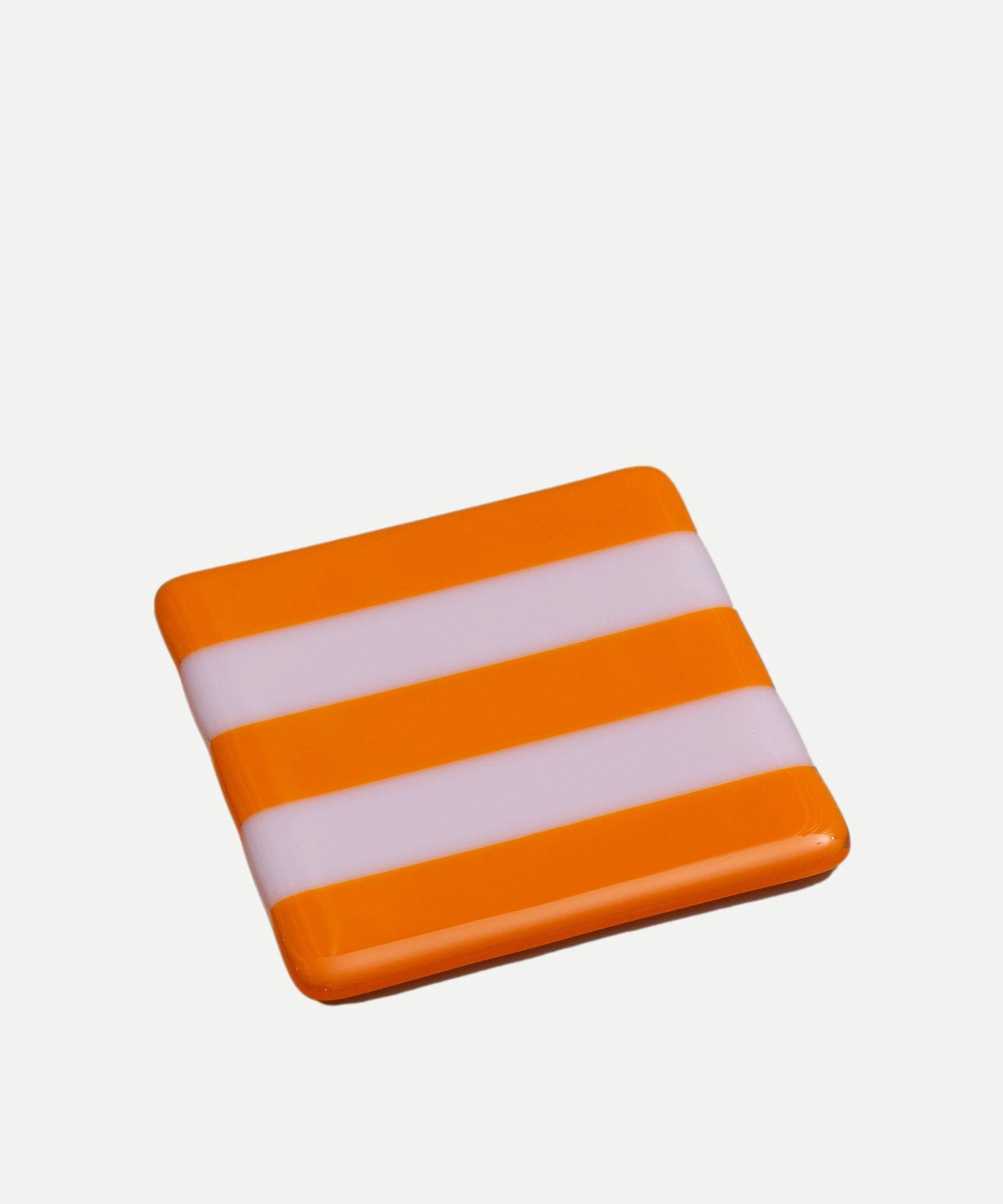 Fused Glass Coaster – Handmade Striped Bullseye Design by David Perry Glass & Ceramics (10cm-striped-dual-coloured-coaster-bullseye-collection)