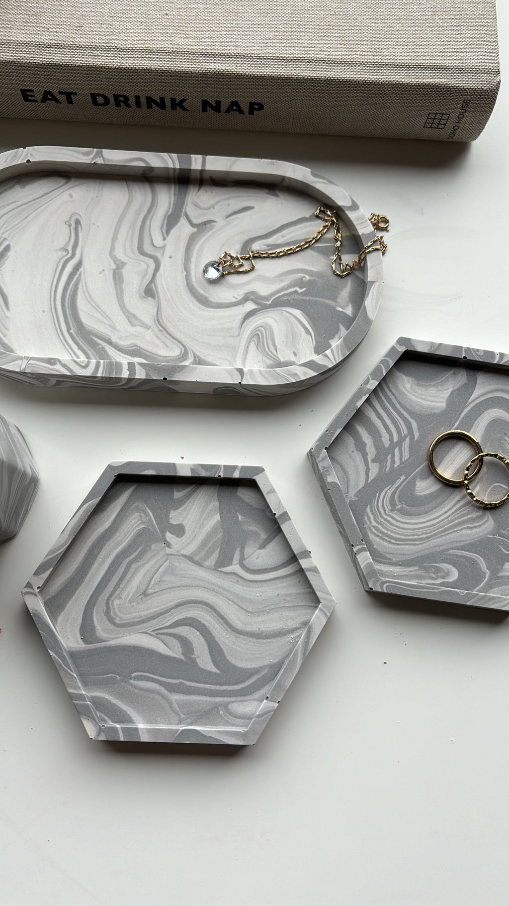 4 Piece Trinket Set - Marble