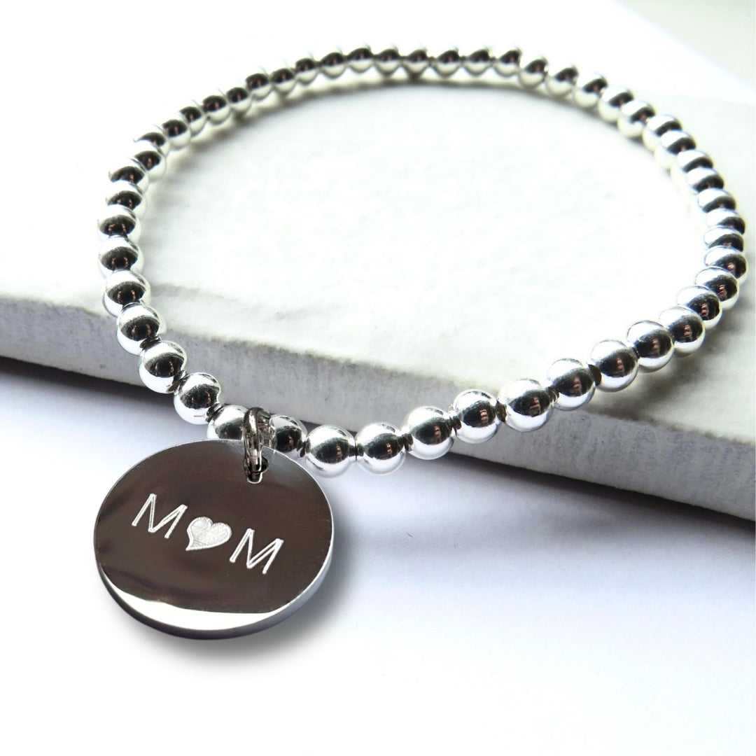 Mum with Heart Disc Bracelet