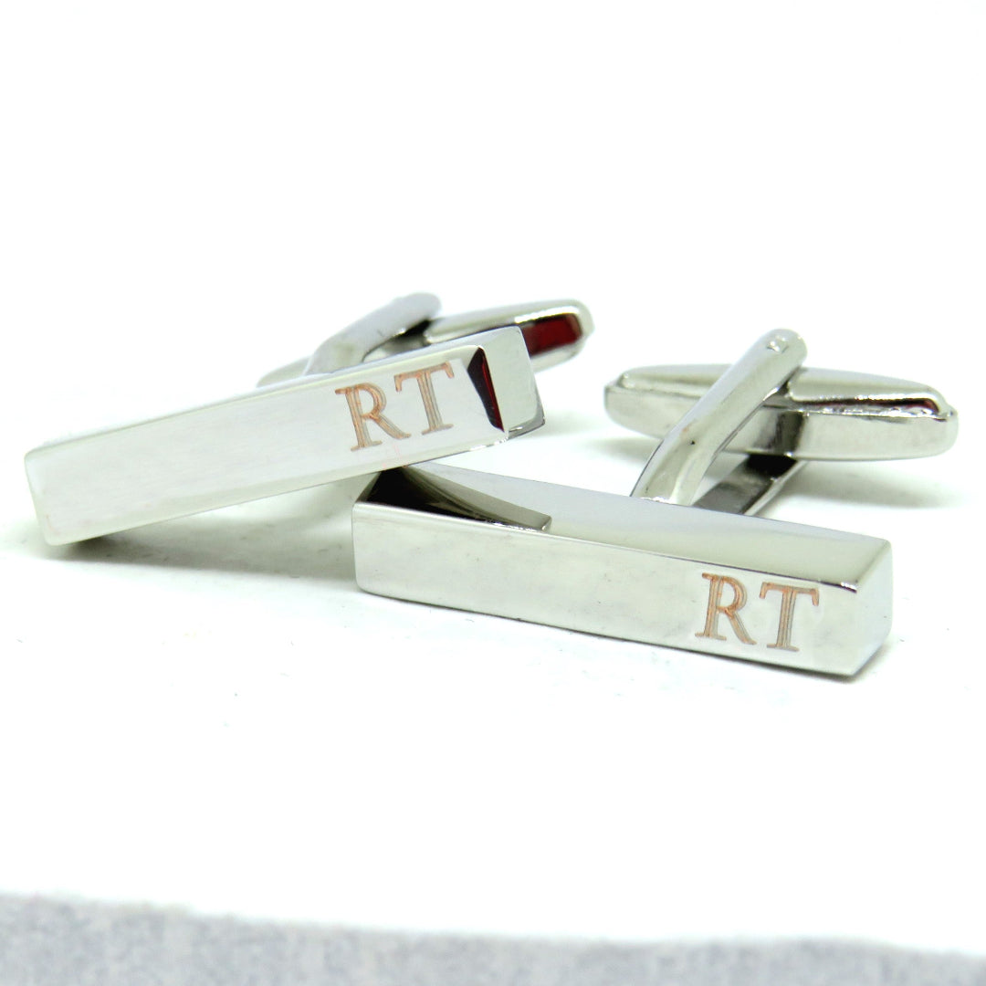 Personalised Castellar Bar Cufflinks - Initials