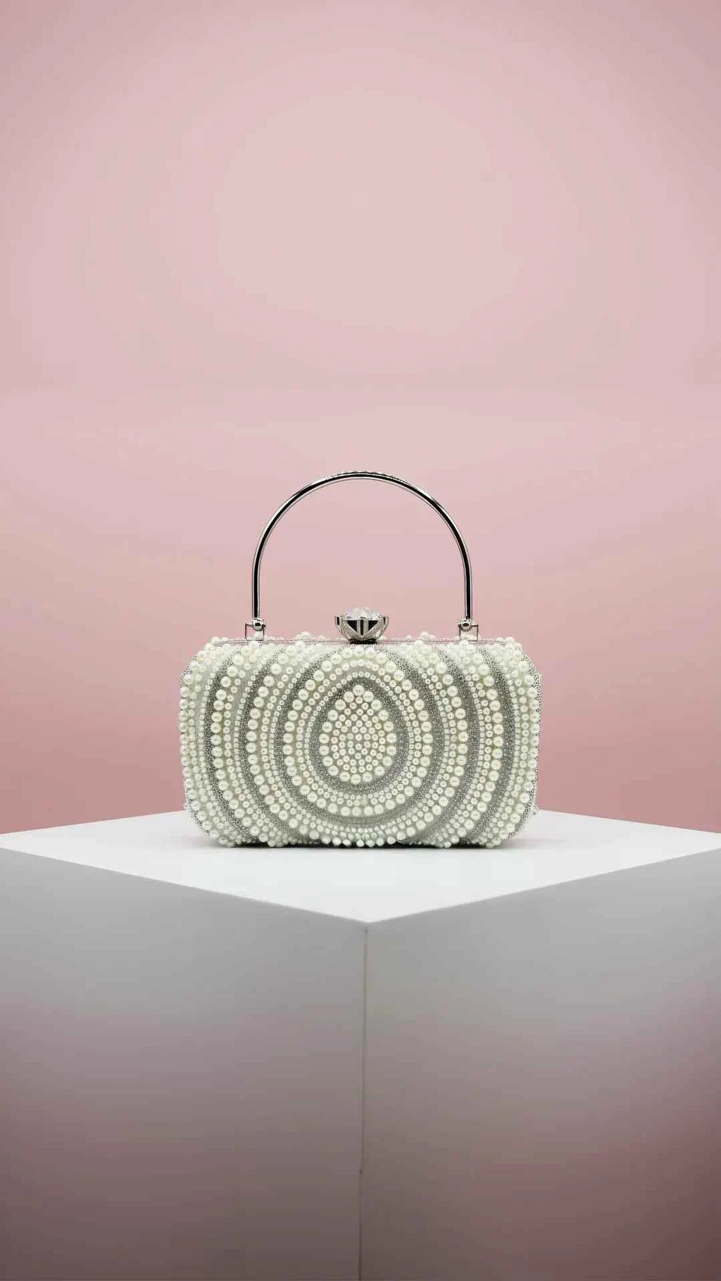 Jewelled Pearl & Crystal Clutch Bag