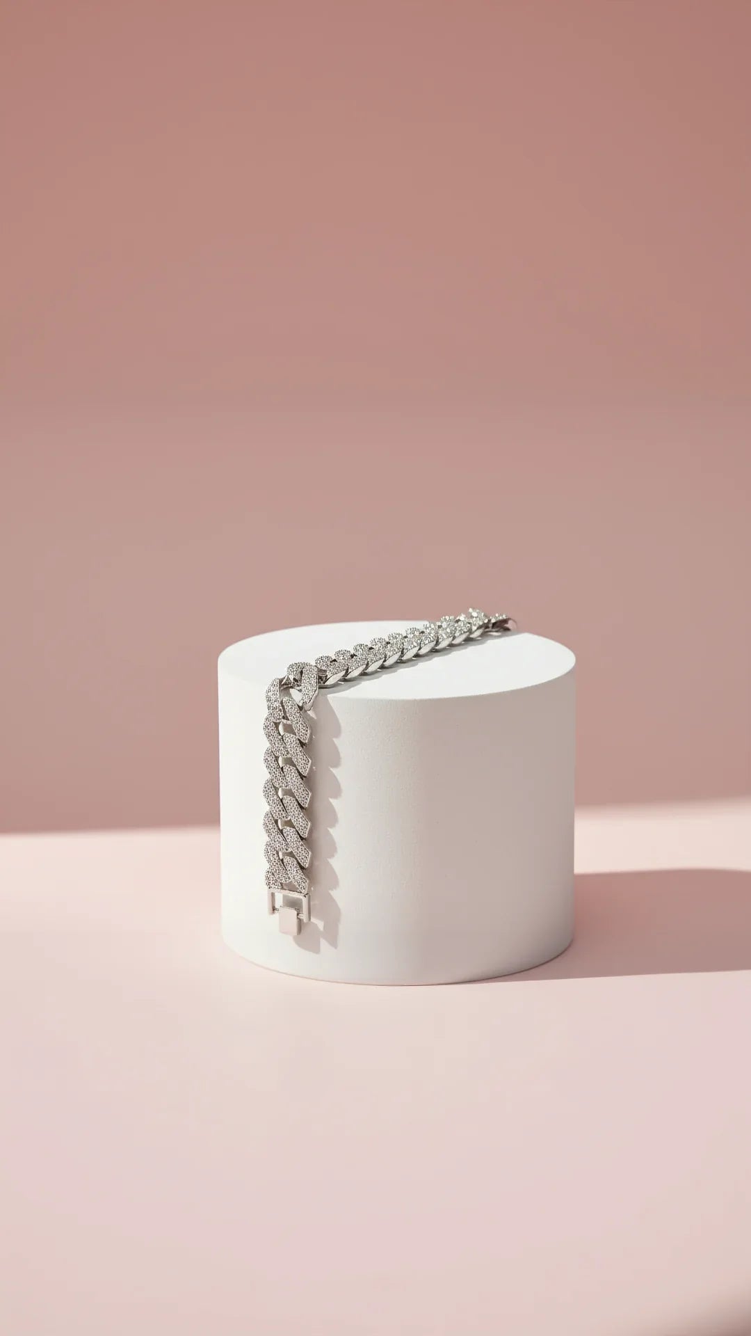 Waterproof Oversized XL Stainless Steel Crystal Bracelet Chain