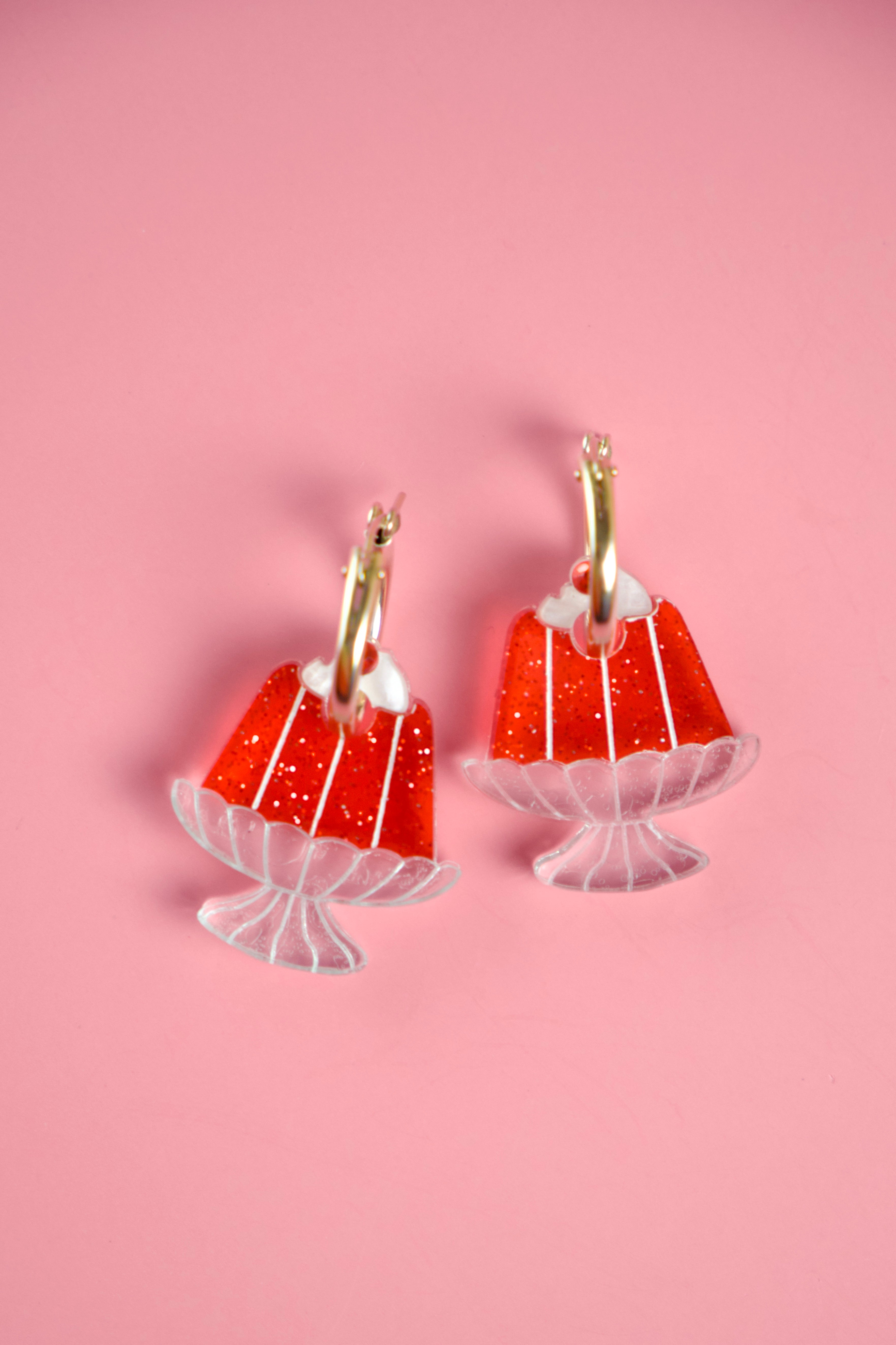 Strawberry Jelly Hoop Earrings