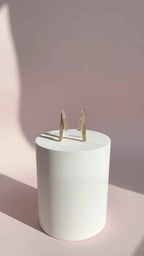 Ribbon Crystal Long Earrings