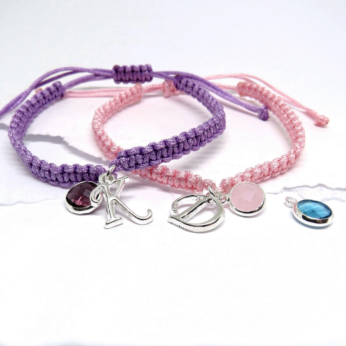 Personalised Children's Friendship Bracelet - Initial & Birthstone