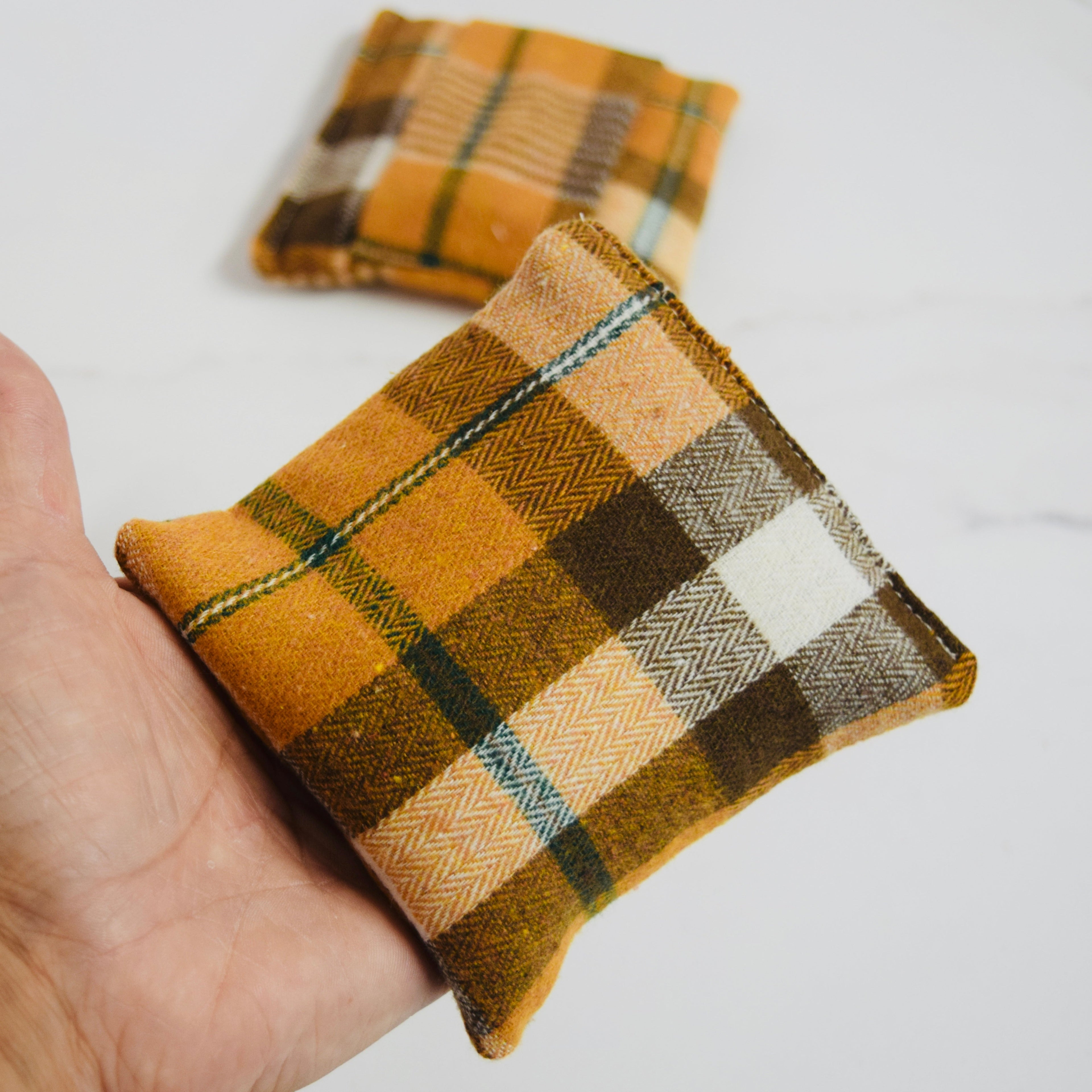 Hand Warmers – Soft Burnt Orange Highland Tartan