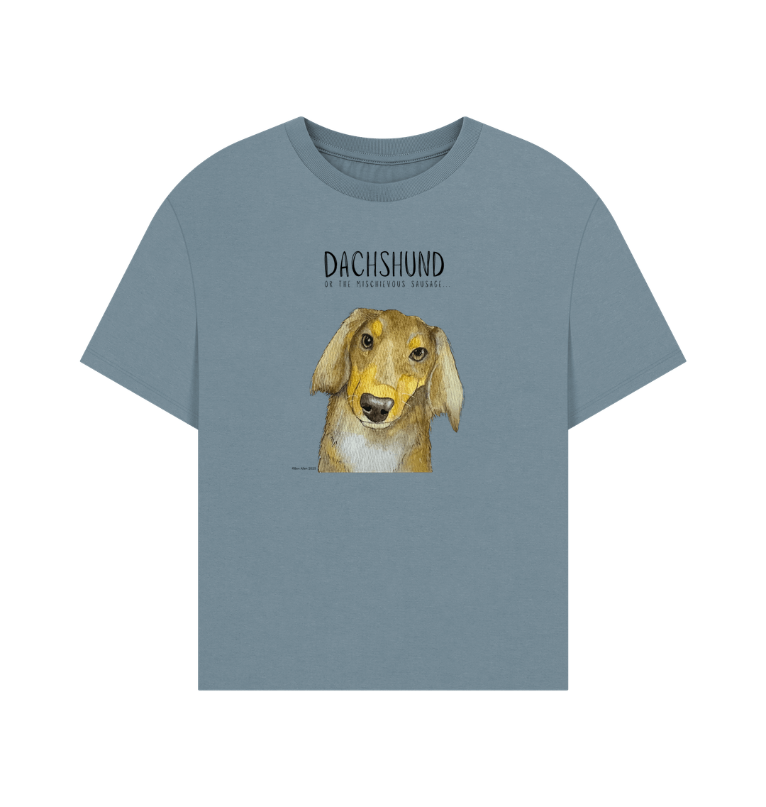 Charming & Cozy: The Long Haired Dachshund Women's Relaxed Fit T-Shirt