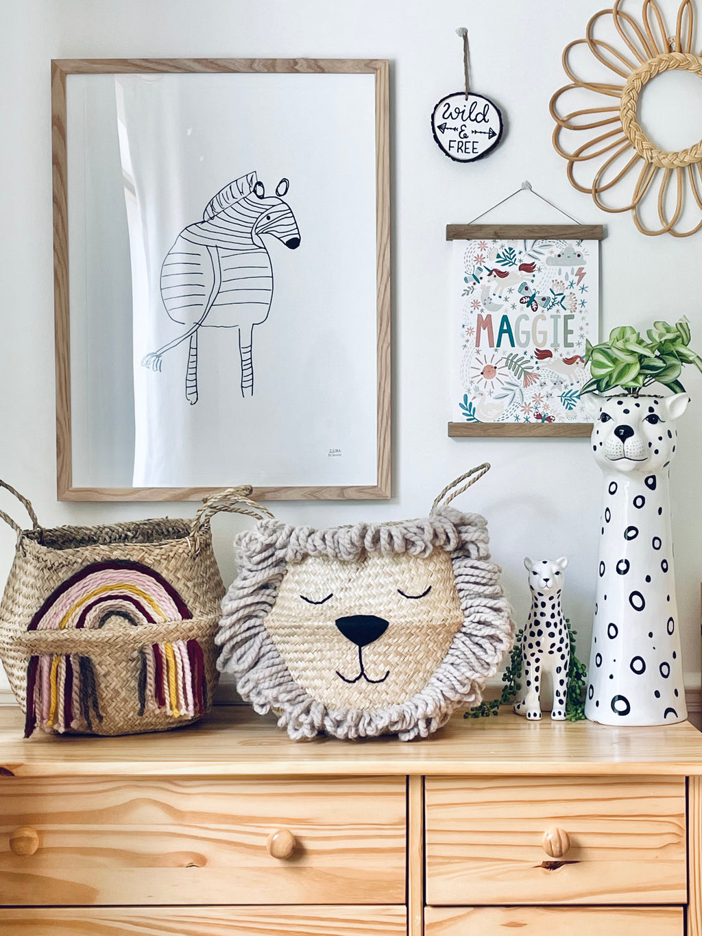 Natural Lion Basket - Large