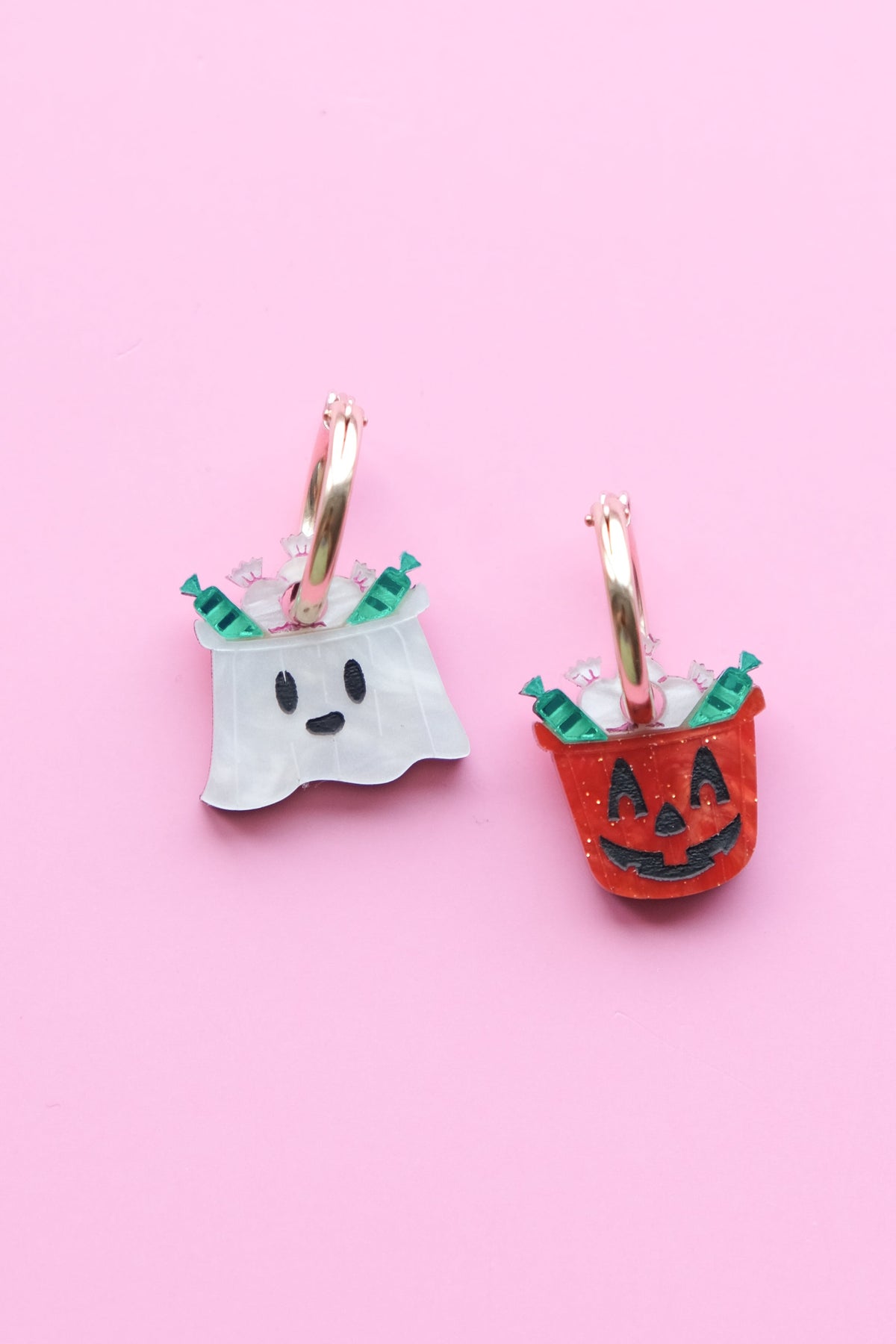 Halloween Candy Bucket Hoop Earrings