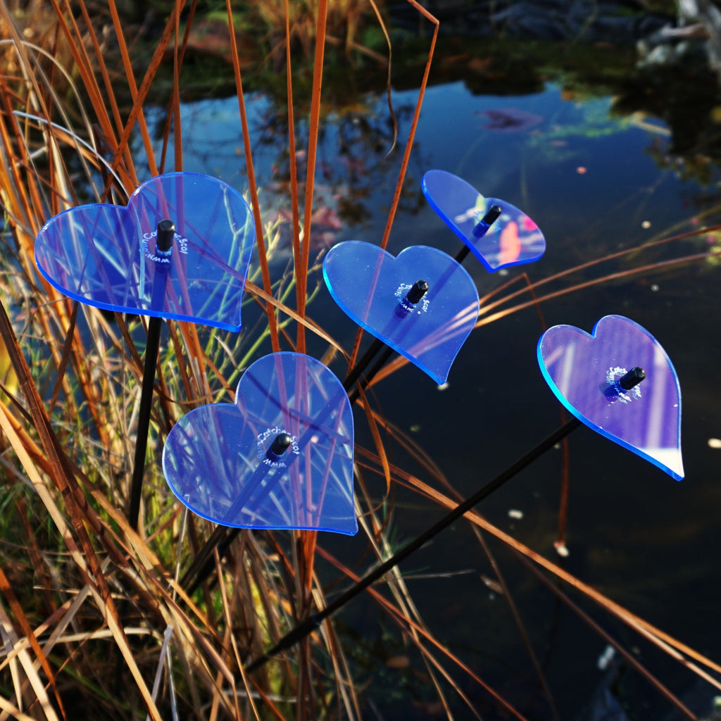 Medium Garden Décor Ornaments Set of 5 'Hearts'