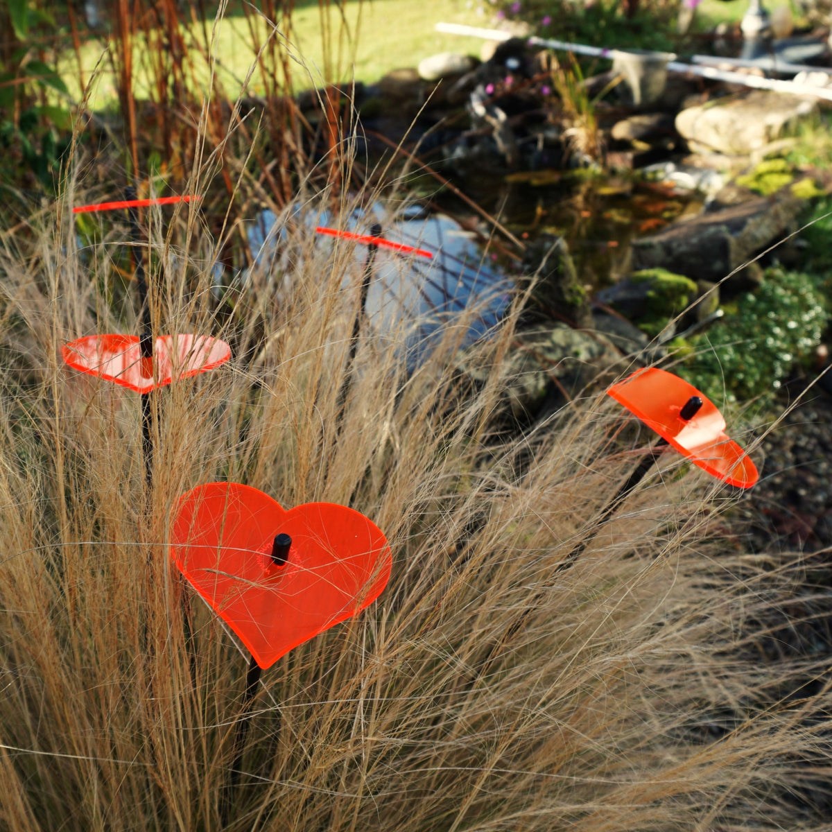 Medium Garden Décor Ornaments Set of 5 'Hearts'