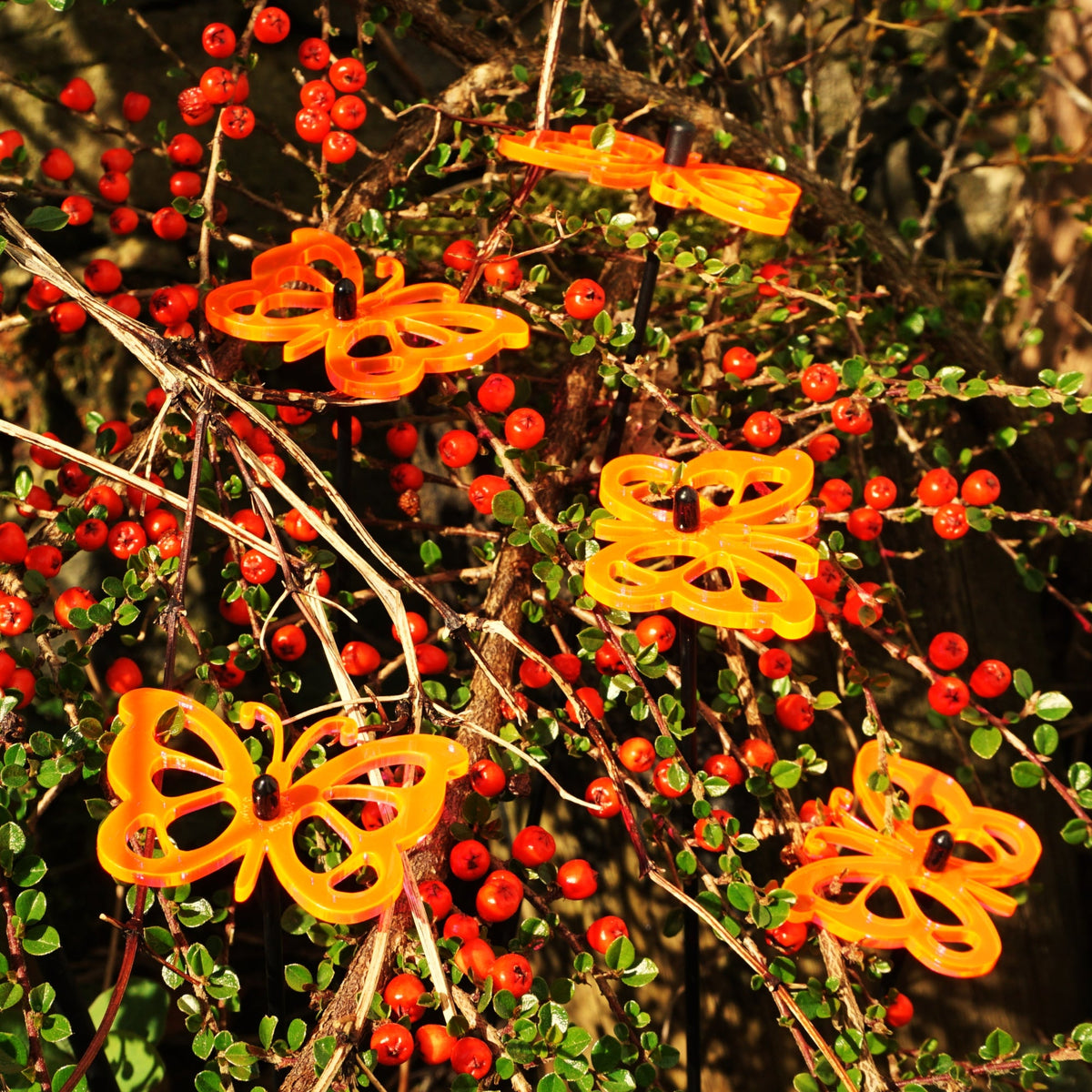 Large Garden Décor Ornaments Set of 5 'Comma Butterflies'