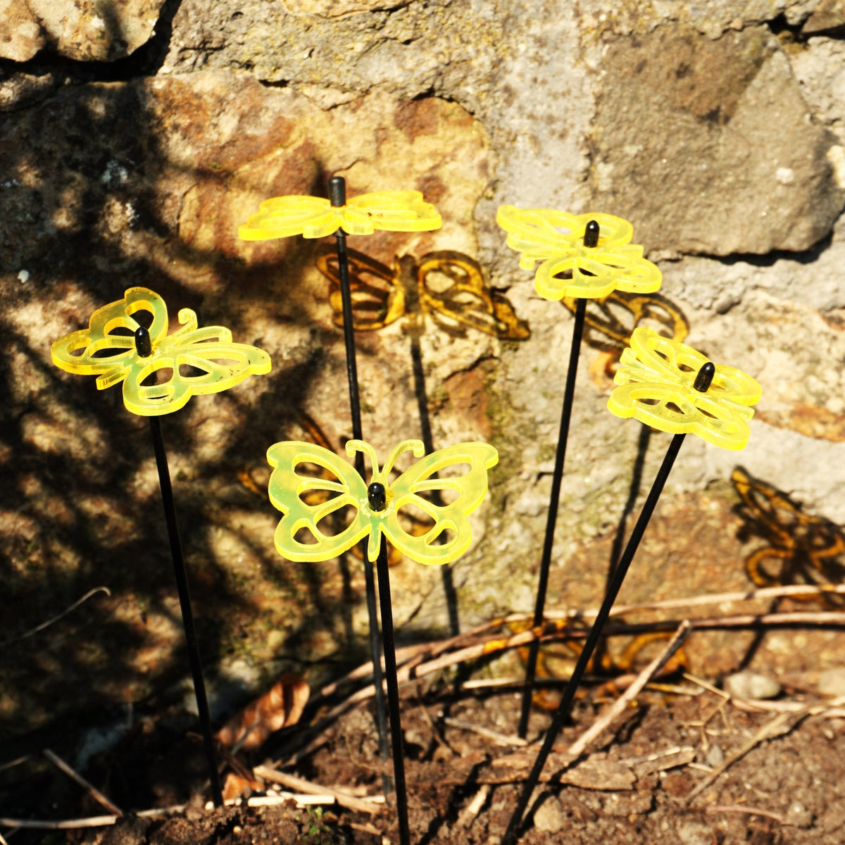 Large Garden Décor Ornaments Set of 5 'Comma Butterflies'