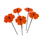 Small Garden Décor Ornaments Set of 5 'Double Blossom'