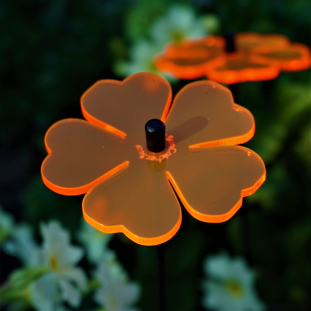 Small Garden Décor Ornaments Set of 5 'Double Blossom'