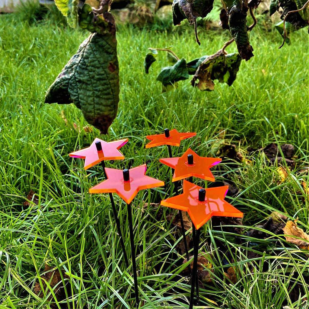 Garden Décor Ornaments Set of 5 small 'Shining Stars'
