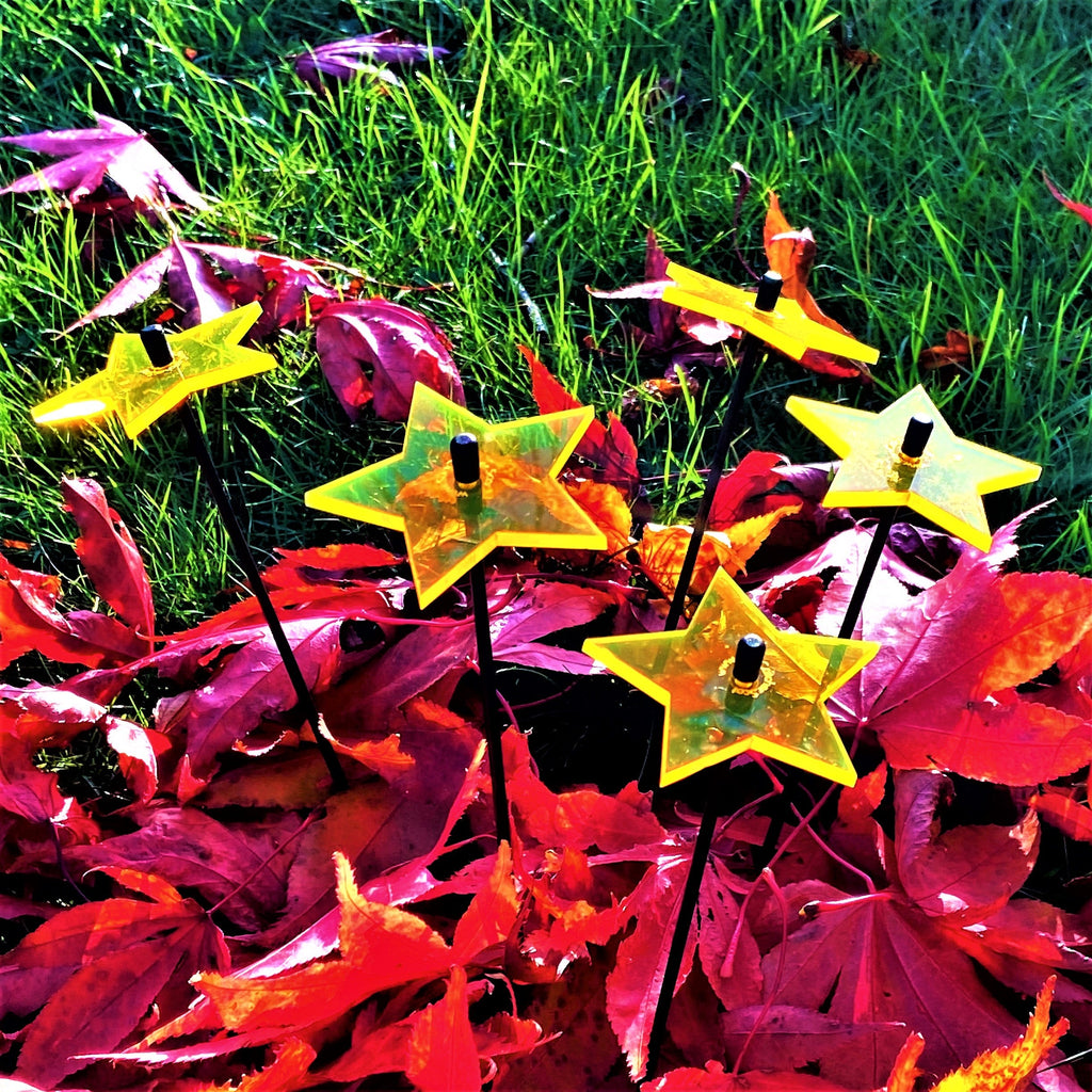 Garden Décor Ornaments Set of 5 small 'Shining Stars'