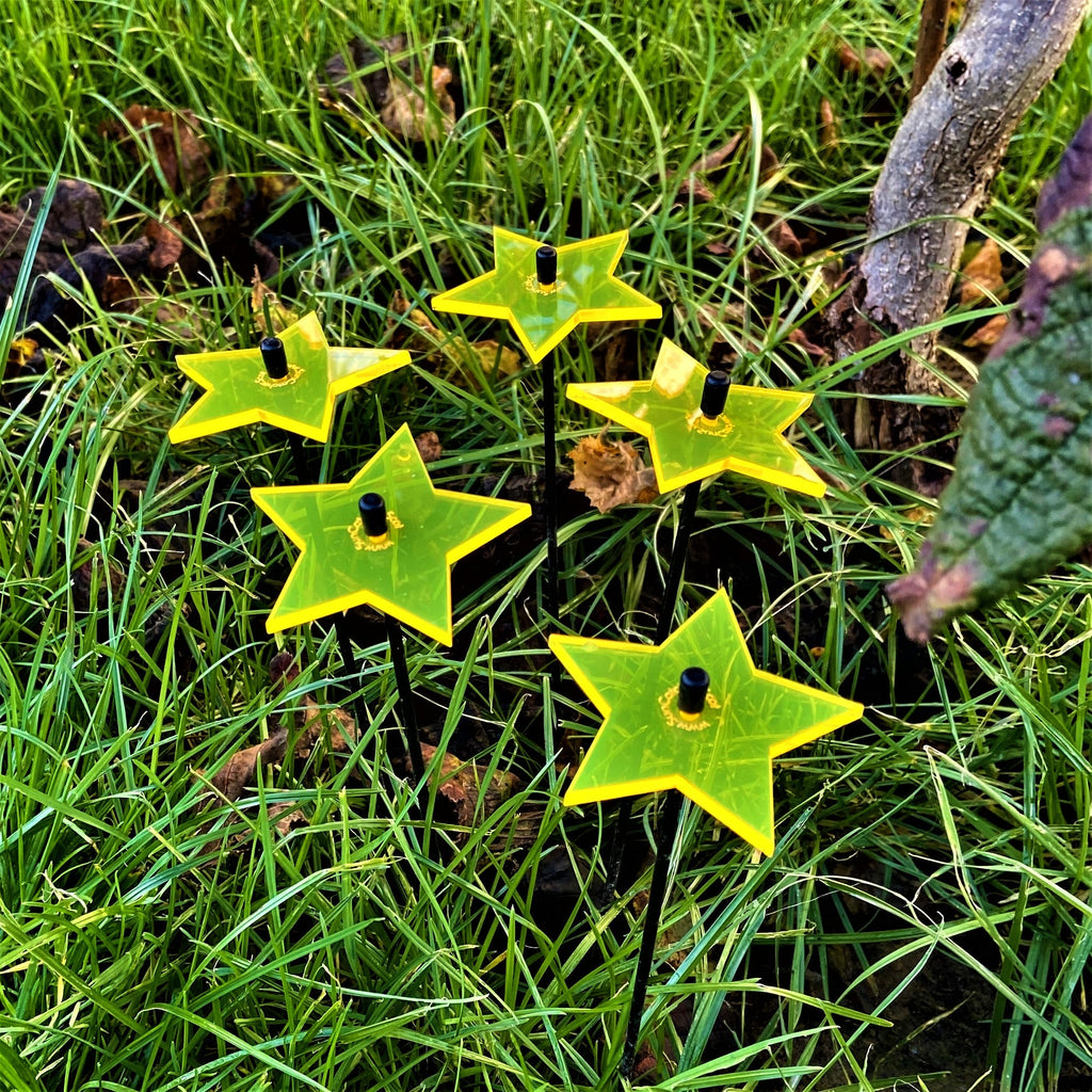 Garden Décor Ornaments Set of 5 small 'Shining Stars'