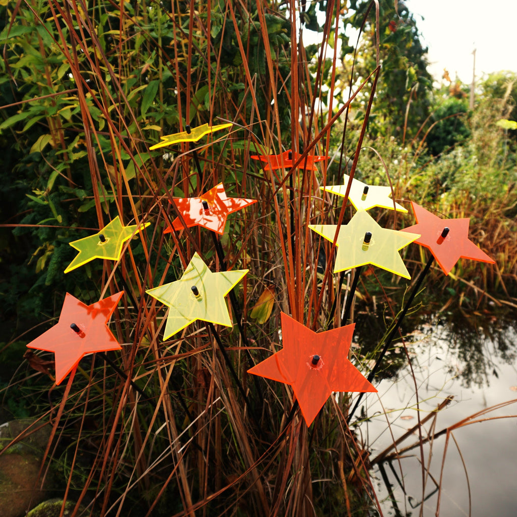 Large Garden Décor Ornaments Set of 5 'Shining Stars'