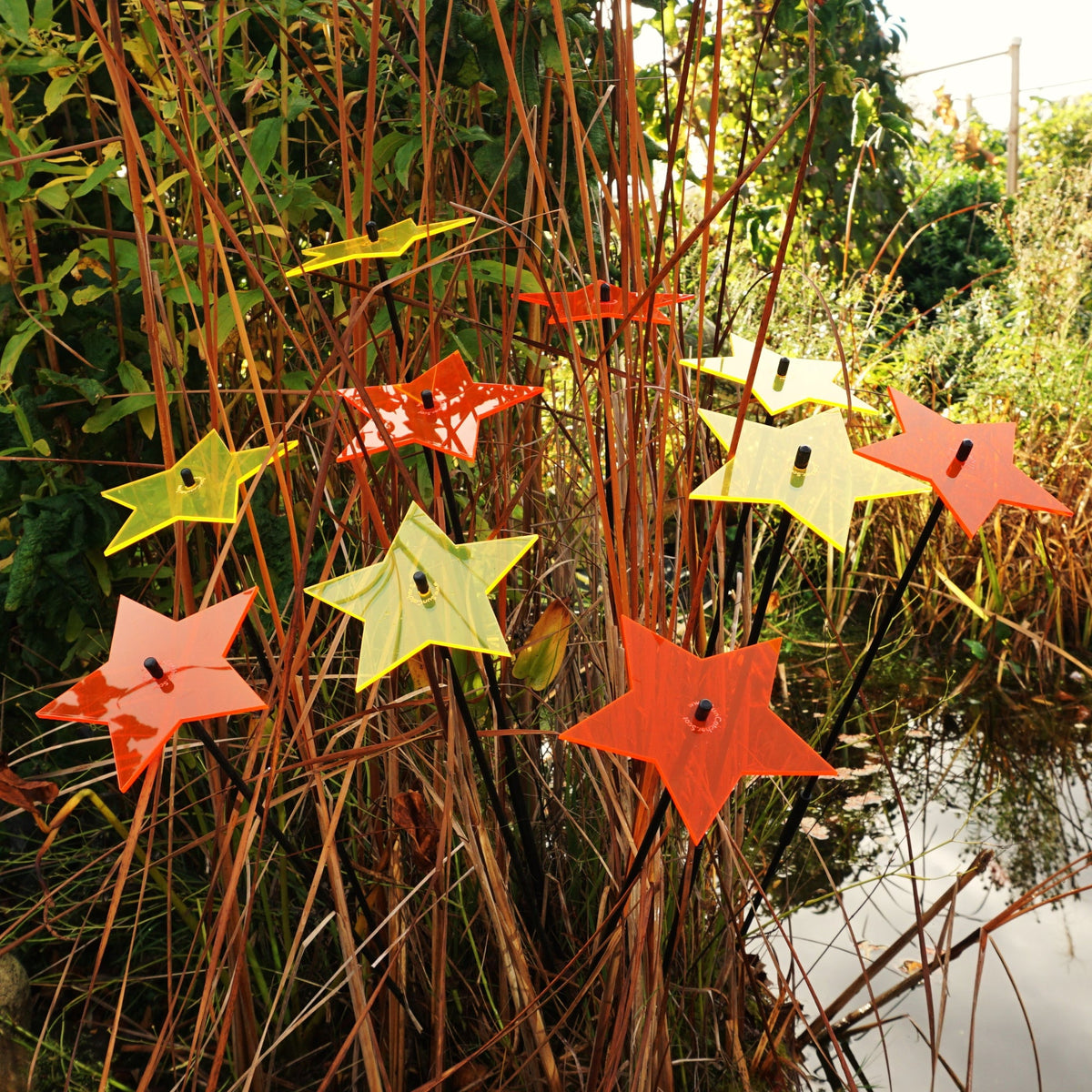 Large Garden Décor Ornaments Set of 5 'Shining Stars'