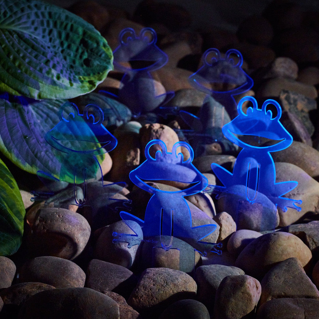 Garden Décor Ornament Stakes Set of 5 'Happy Frogs'