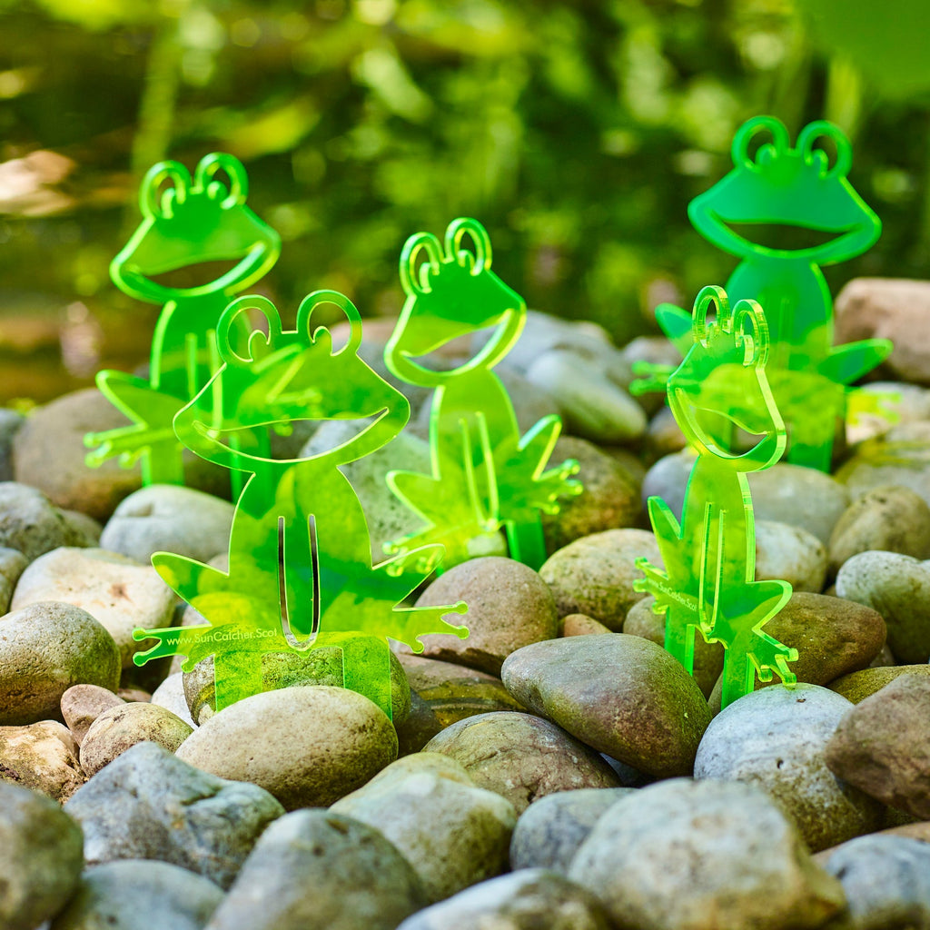 Garden Décor Ornament Stakes Set of 5 'Happy Frogs'