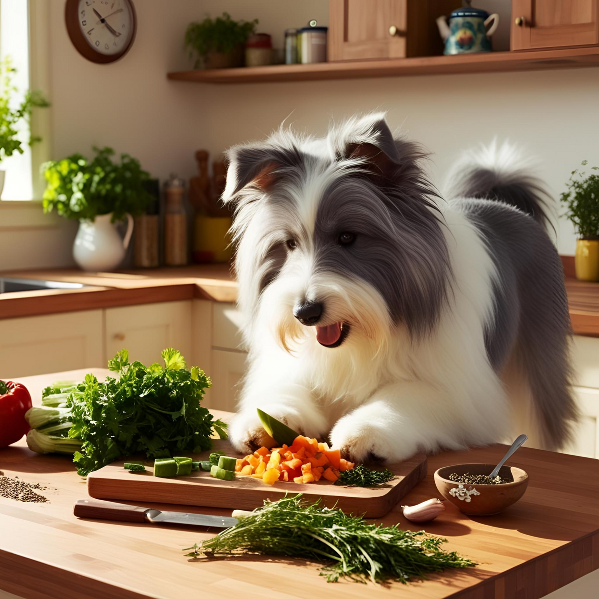 Cheese Tax Enforcer – Bearded Collie Chopping Board of Justice