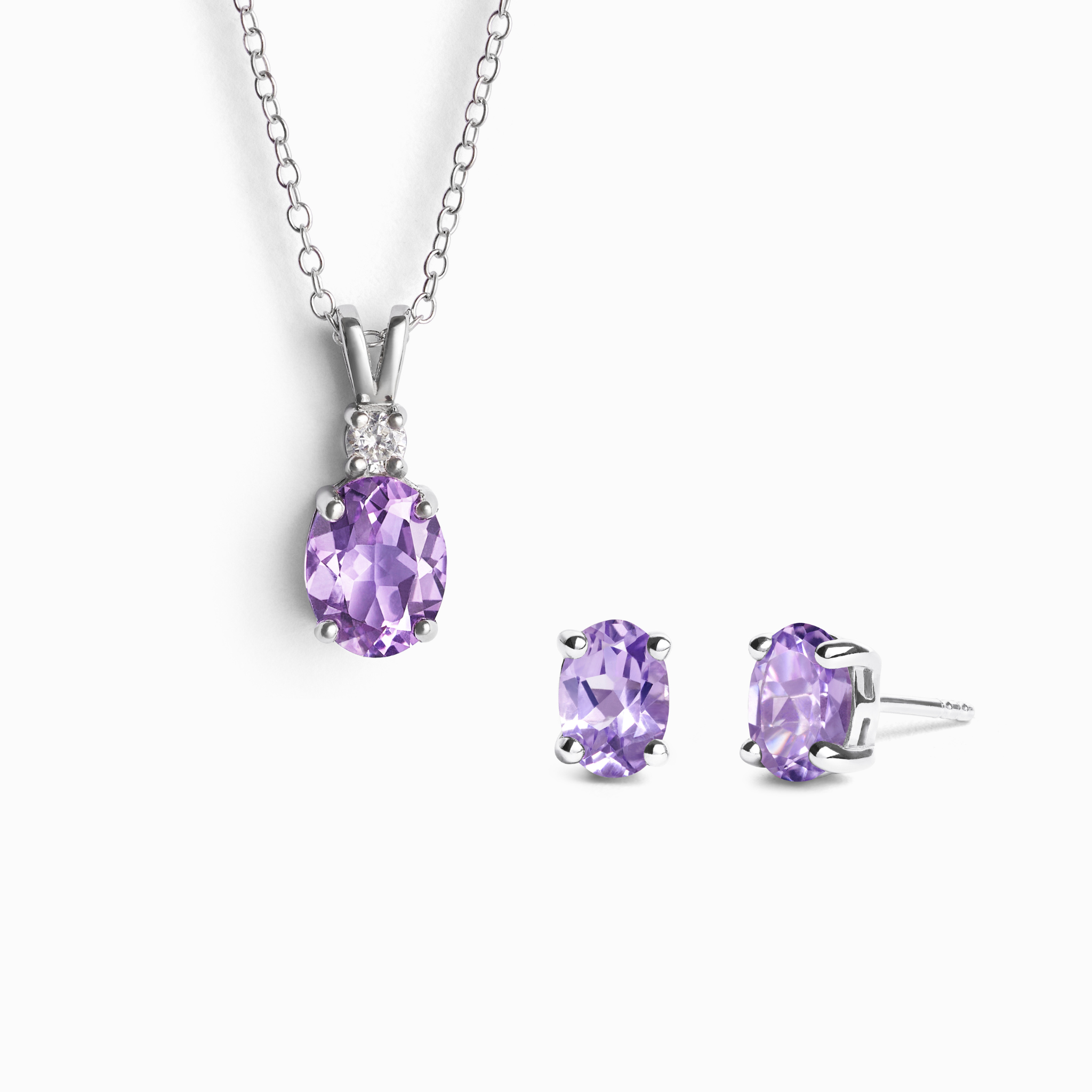 Mini Set 1 - Amethyst Jewellery Set in Sterling Silver