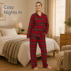 Daisy Dreamer Womens Flannelette Check Pyjama Set Soft Brushed Cotton Easy Care Super Soft Cosy Sleepwear