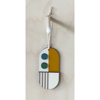 Geometric Decoration - Mini Mid-Century Wall Art - Little Wooden Decoration - Green & Yellow Decor