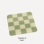 Fused Glass Coaster - Handcrafted Chequered Design from Cornwall by David Perry Glass & Ceramics (10cm-chequered-dual-colour-coaster-oceanside-collection)