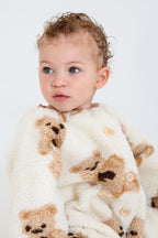 Bear Fleece Romper Cream or Brown