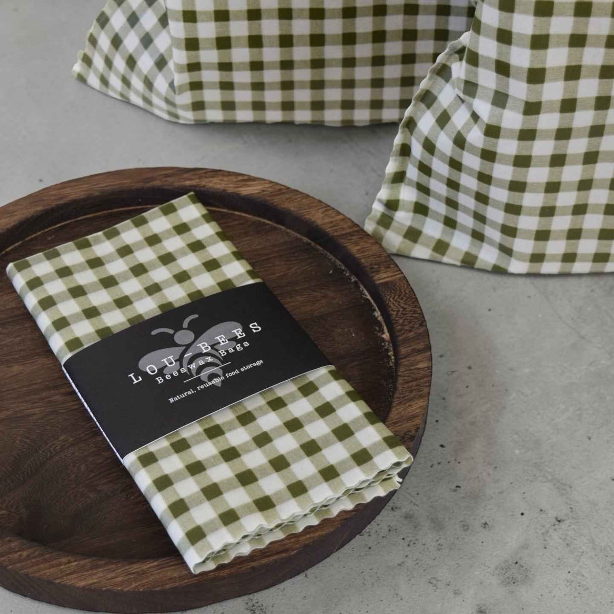 THE Beeswax Bag – Olive Check